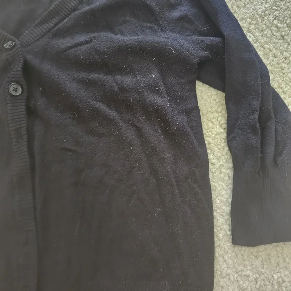 Mod Cloth Black Knit Quarter Sleeve Cardigan - Picture 3 of 6